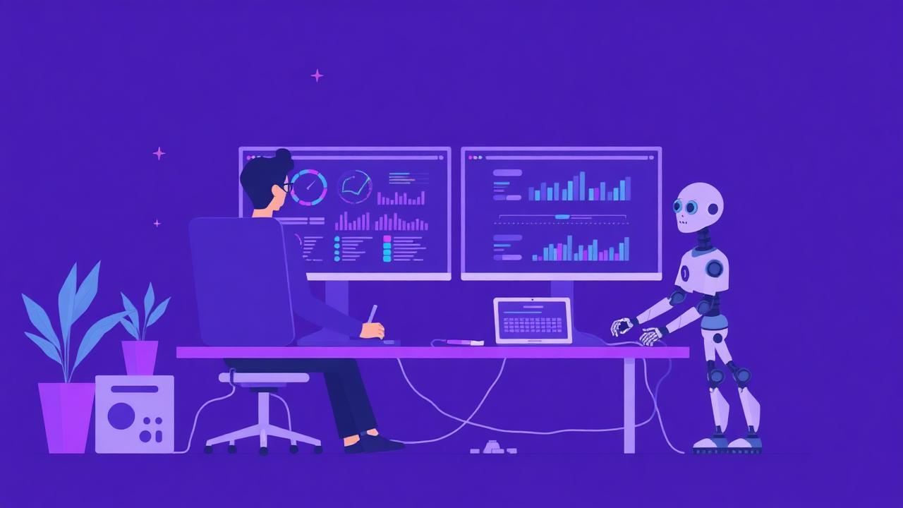 Machine learning engineer working on AI models with dual monitors 2026