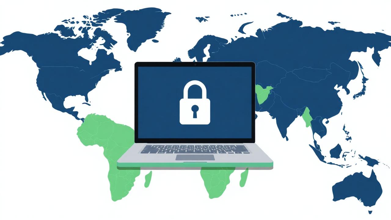 Global cybersecurity remote career from Bangladesh laptop and world map