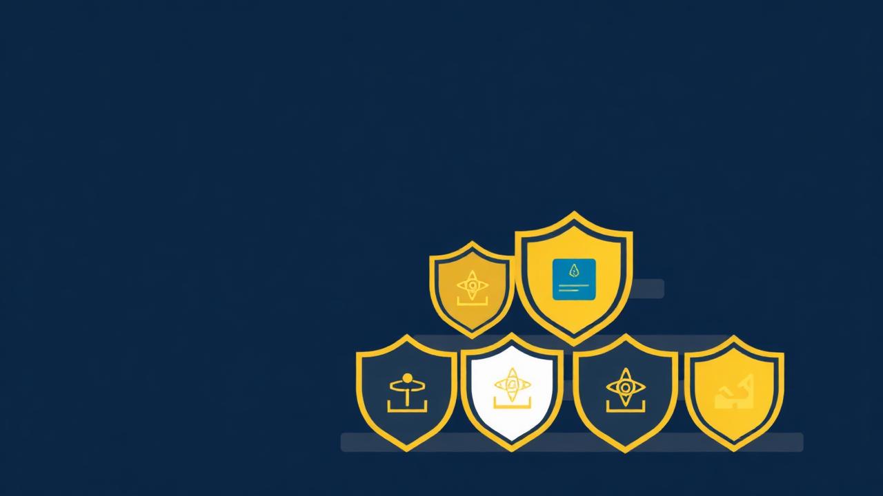 Stacked Cisco networking certification badge shields ascending career ladder